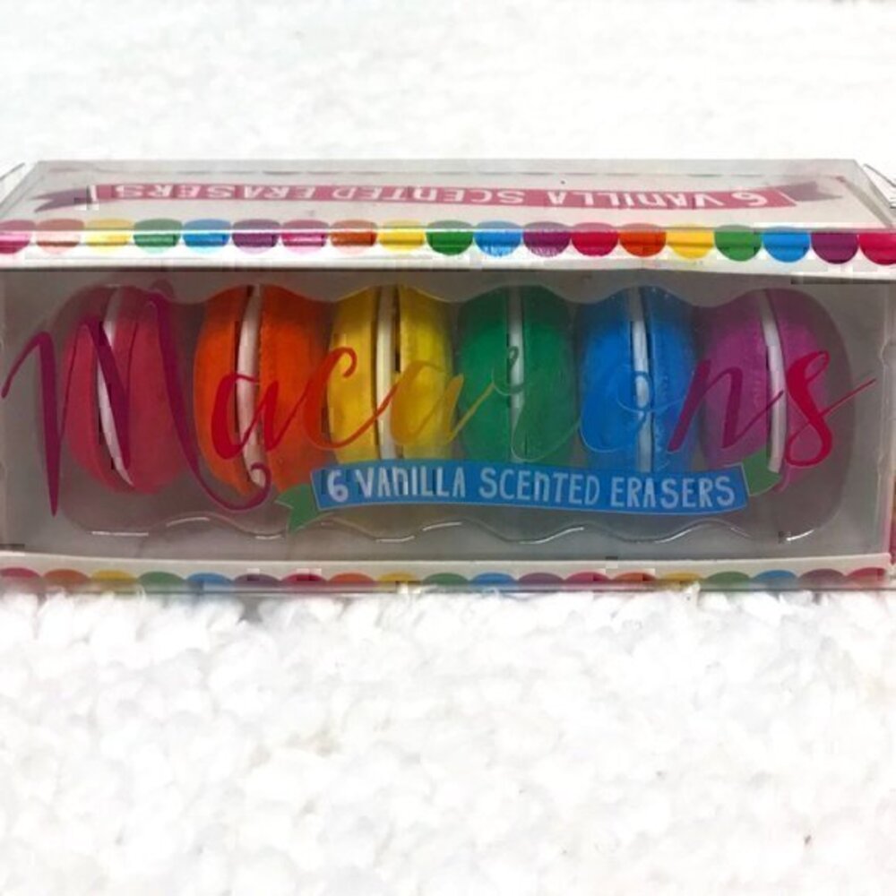 OOLY Vanilla Scented Macaron Shaped Erasers - Set of 6